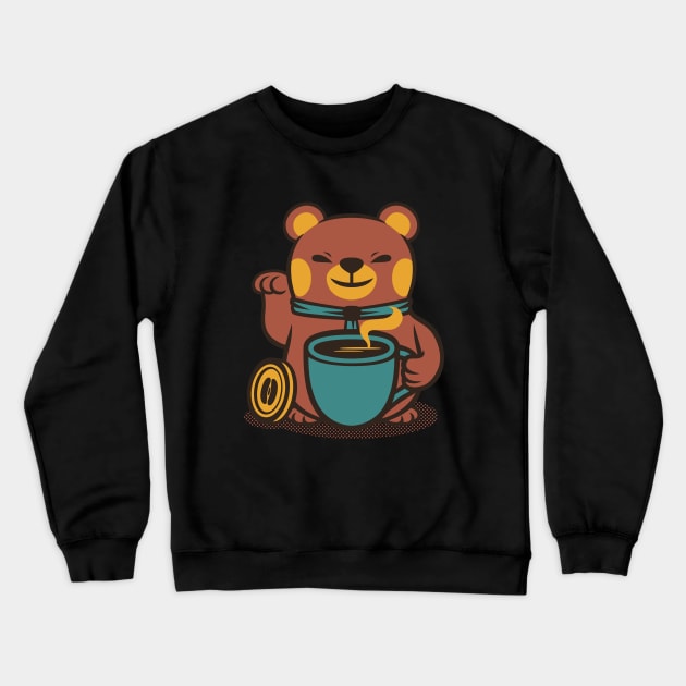 Bear Coffee Manekineko by Tobe Fonseca Crewneck Sweatshirt by Tobe_Fonseca